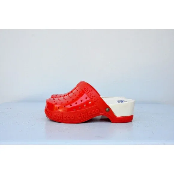 Girls CHICCO Red Clogs Italian Sandals - DEADSTOCK Chicco 70s 80sEu 26